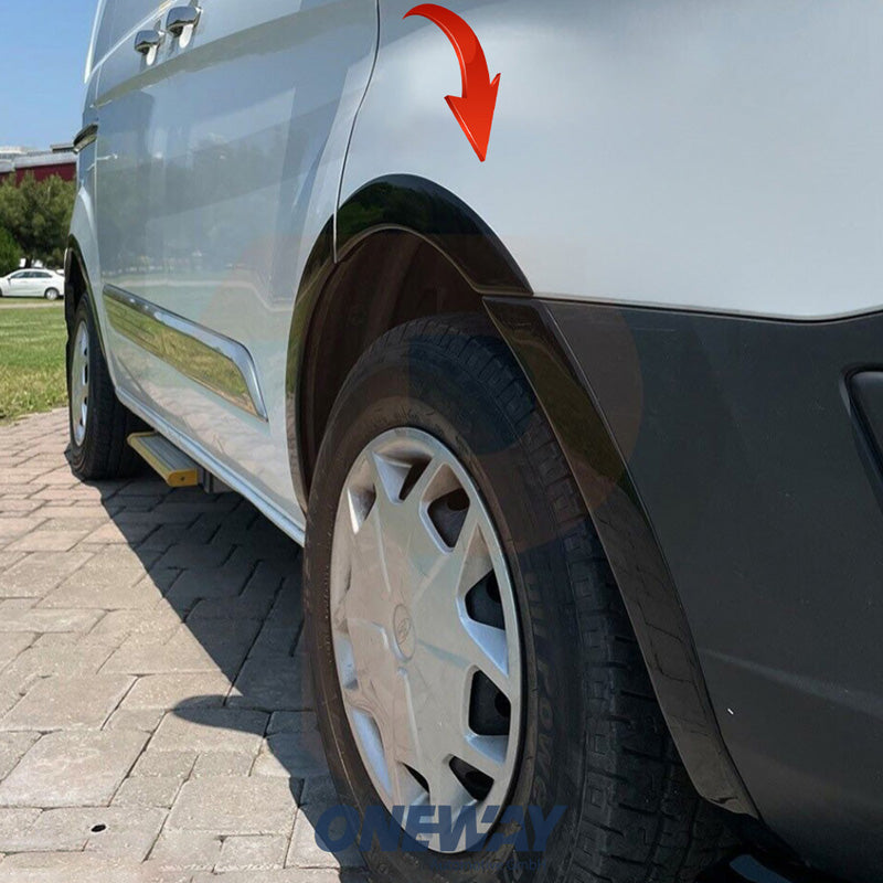 OneWay, Skærmkanter, Glanssort, Passer til Ford Transit Custom MK1 2012-2018, 10-dele sæt