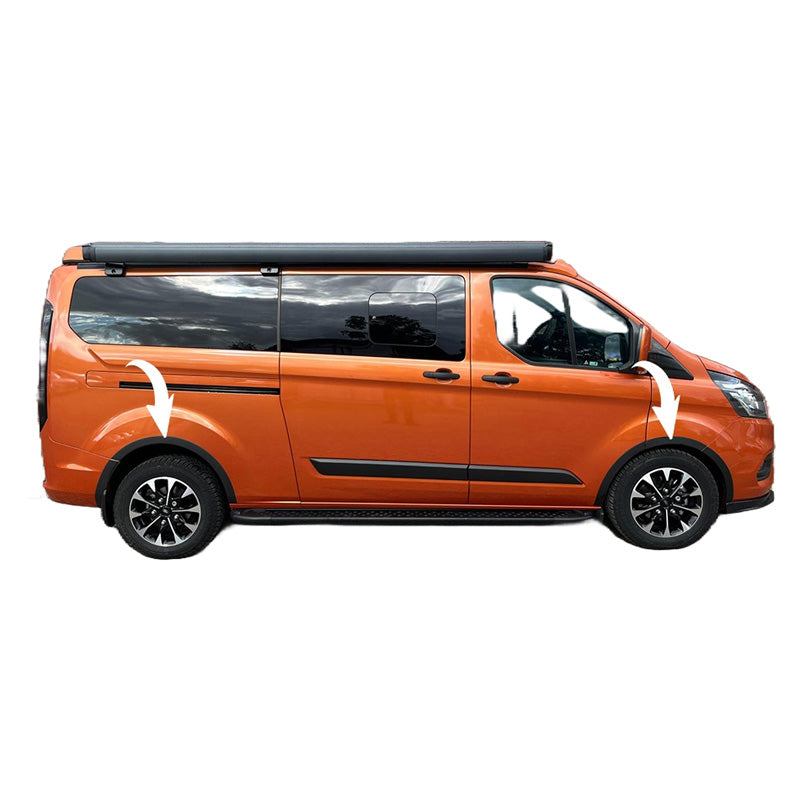 OneWay, Skærmkanter, Mat Sort, Passer til Ford Transit Custom MK1 Facelift (2018-2023), '10 dele'
