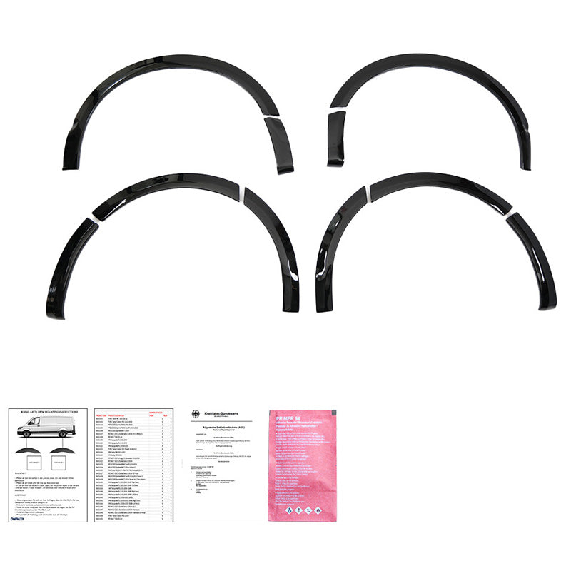 OneWay, Wheel arch trims, Gloss Black, Fits Volkswagen Transporter T5-T5.1 2003-2015, 10-piece set