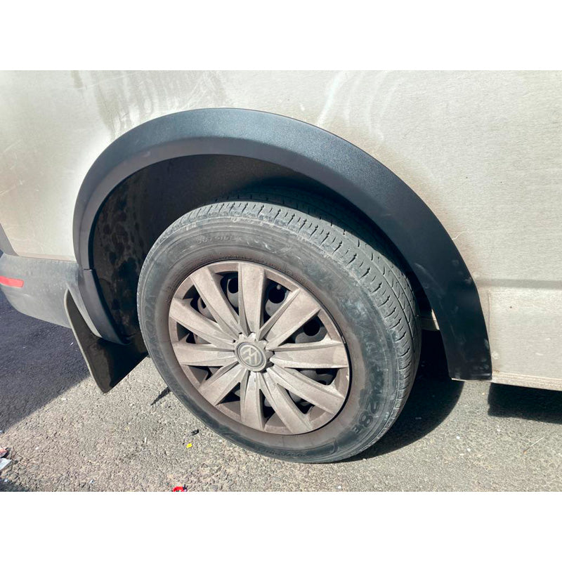 OneWay, Passaruota, Nero opaco, Compatibile con Volkswagen Transporter T6 (2015-2019), passo corto, porta scorrevole sinistra – 10 pezzi