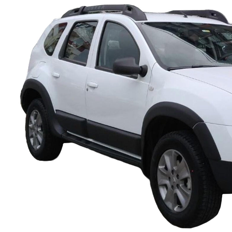 OneWay, Strisce bordo passaruota, plastica ABS, Nero opaco, Compatibile con Dacia Duster I (2010-2017), 8 pezzi