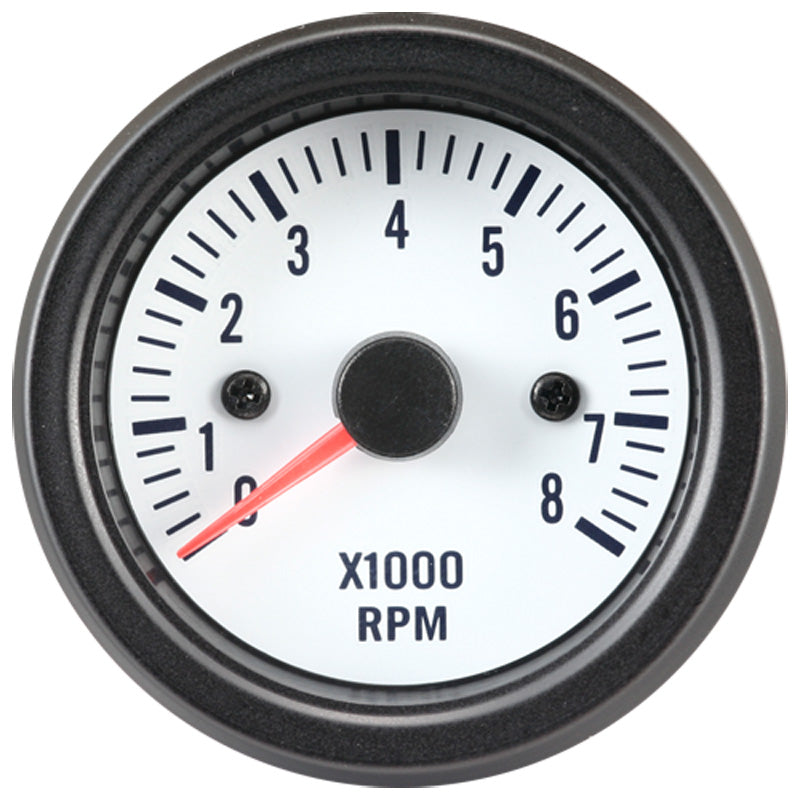 AutoStyle, klasický bílý performance otáčkoměr - 52mm - do 8000rpm