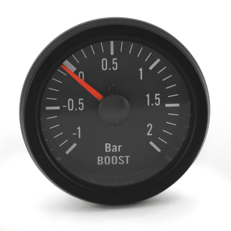 AutoStyle, instrumento, negro, indicador de presión de turbo negro de 52 mm +2,0>1 bar
