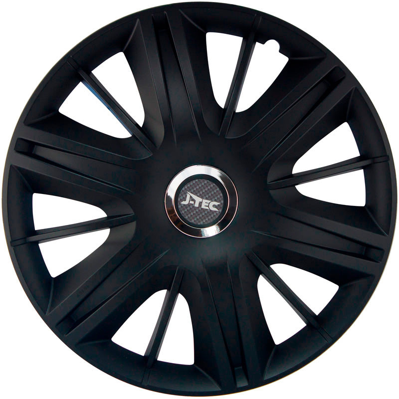 J-Tec, Hjulkapsler, 4stk, Maximus 14-tommer black + chrome ring