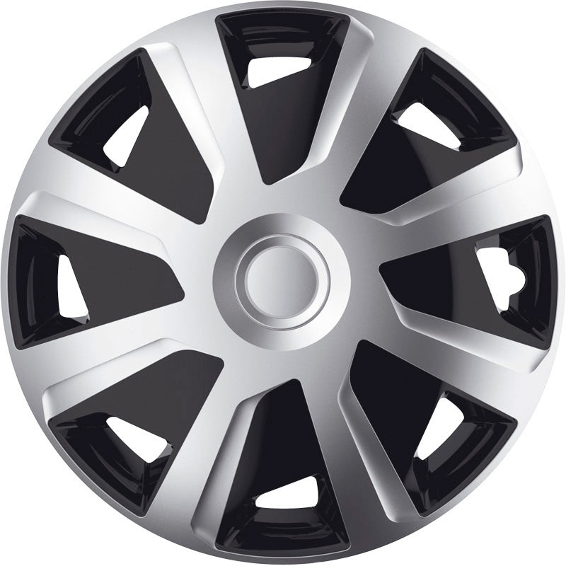 J-Tec, tapacubos, 4 piezas, Mistral Van 15 pulgadas plateado/negro (esférico)