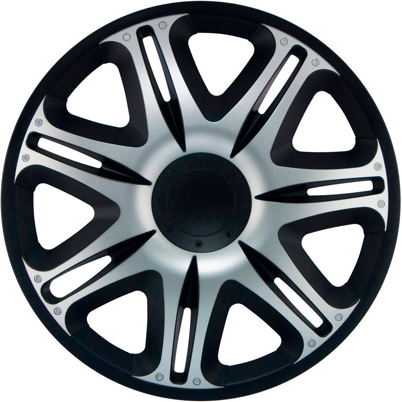 J-Tec, Wheel covers, 4 pcs, Nascar 14-inch silver/black