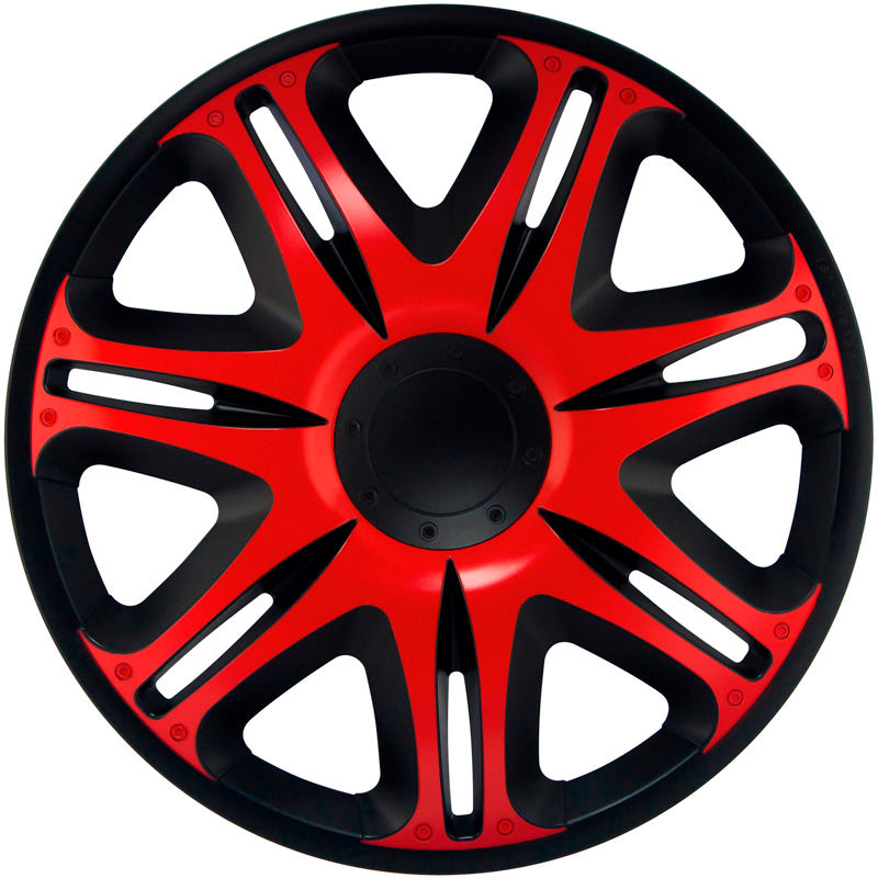 J-Tec, tapacubos, 4 uds., Nascar 16-tommer negro/rojo