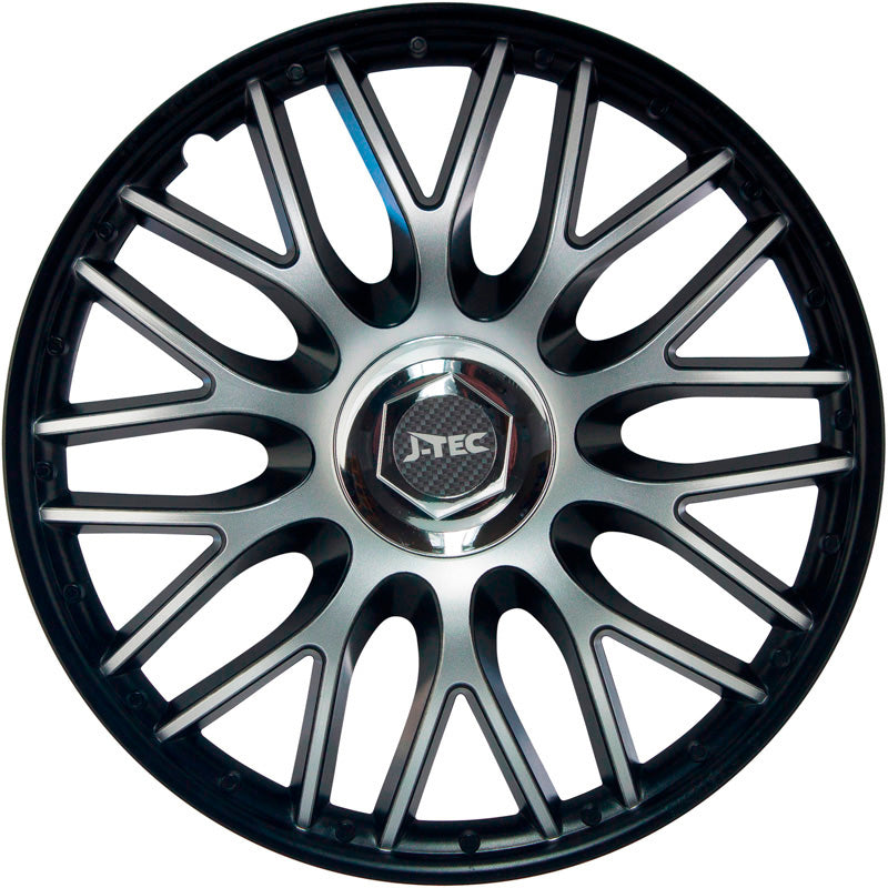 J-Tec, Hjulkapsler, 4stk, Orden 16-tommer black + chrome ring