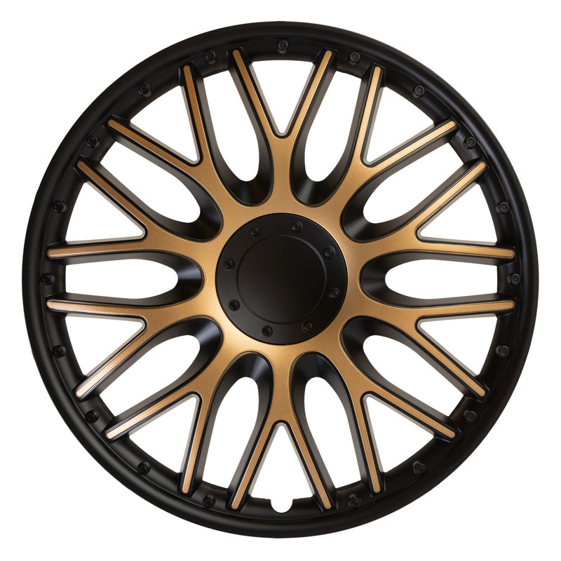 J-Tec, tapacubos, 4 uds., Orden 16-tommer negro/oro