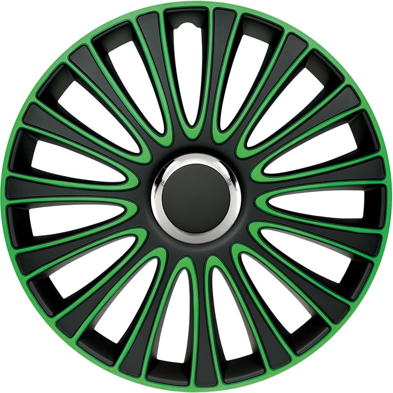 AutoStyle, copricerchi, 4 pz, LeMans 17-tommer nero/verde