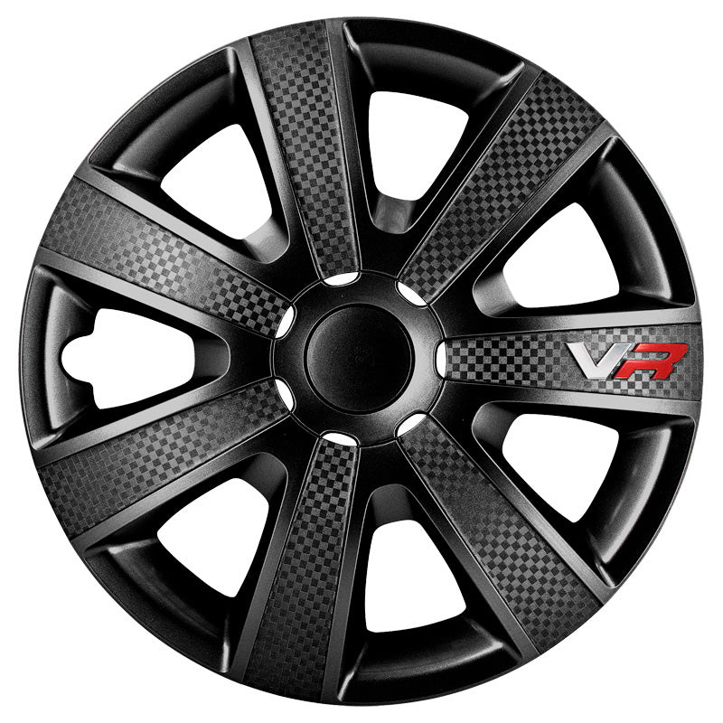 AutoStyle, Copricerchi, 4 pz, VR 15 pollici nero/look carbonio/logo