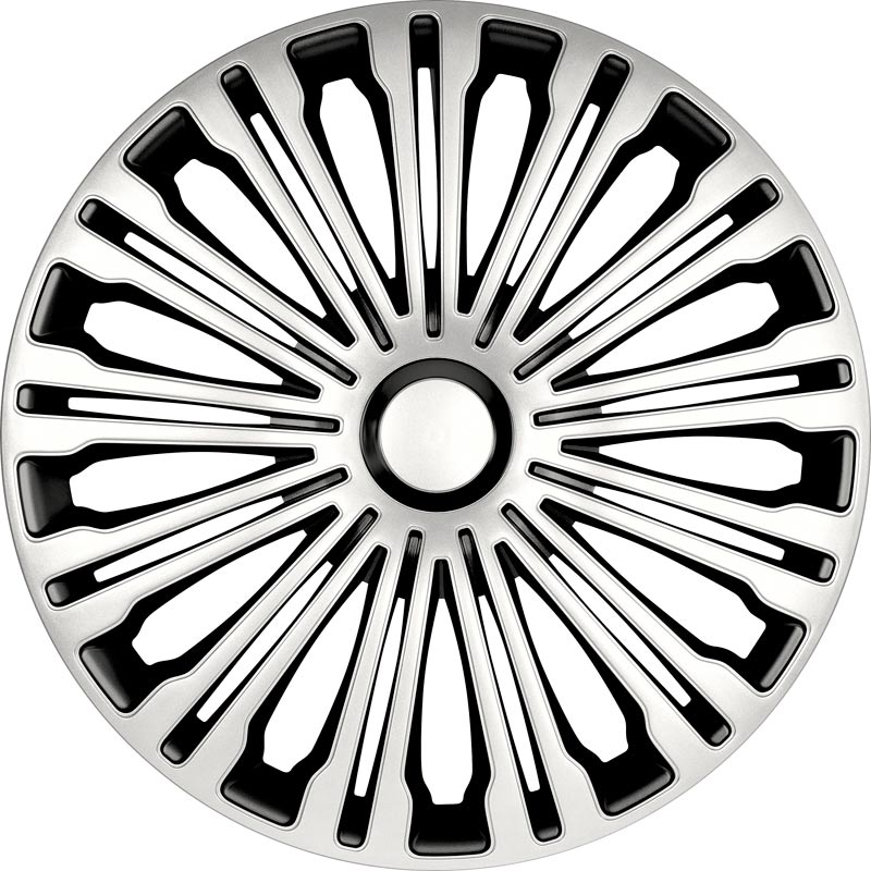 AutoStyle, kołpaki, 4 szt., Volante 13-calowe srebrno-czarne