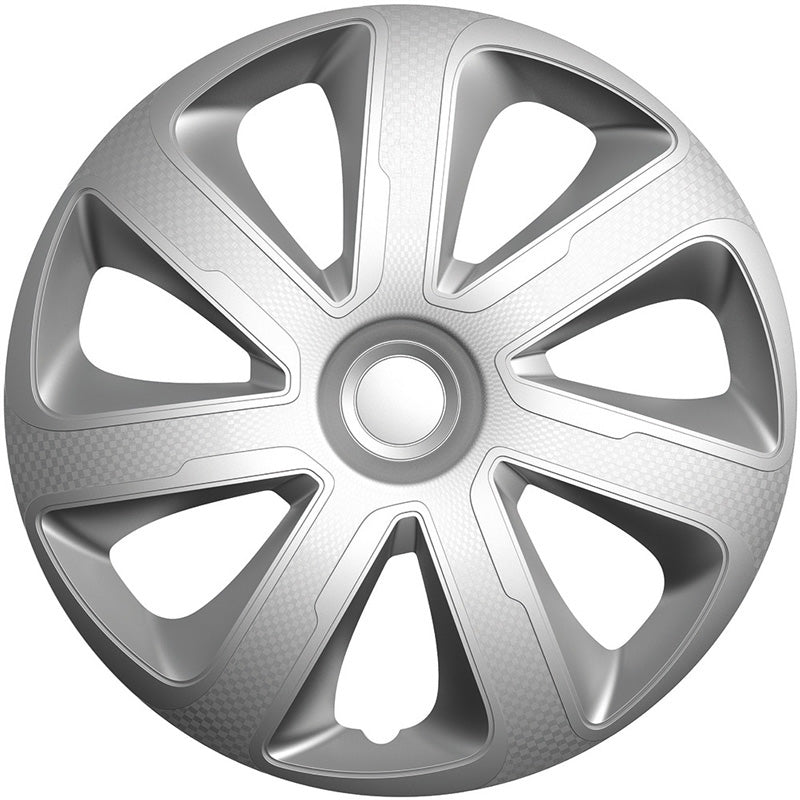 AutoStyle, Copricerchi, 4 pz, Livorno 15 pollici argento look carbonio