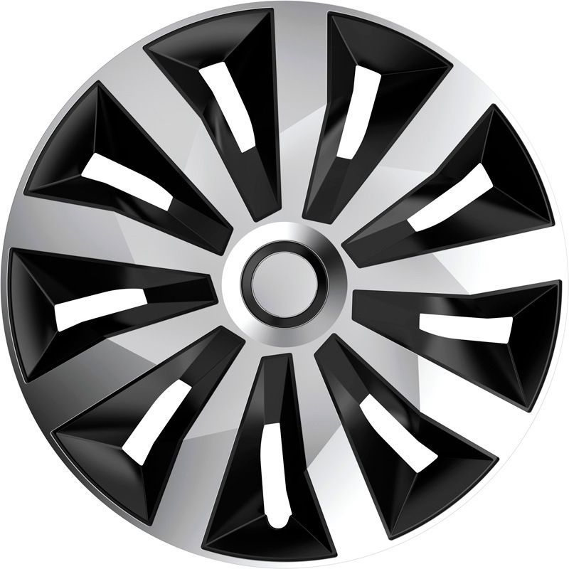AutoStyle, poklice 'Penta', 14 tommu, stříbrná/černá, sada 4