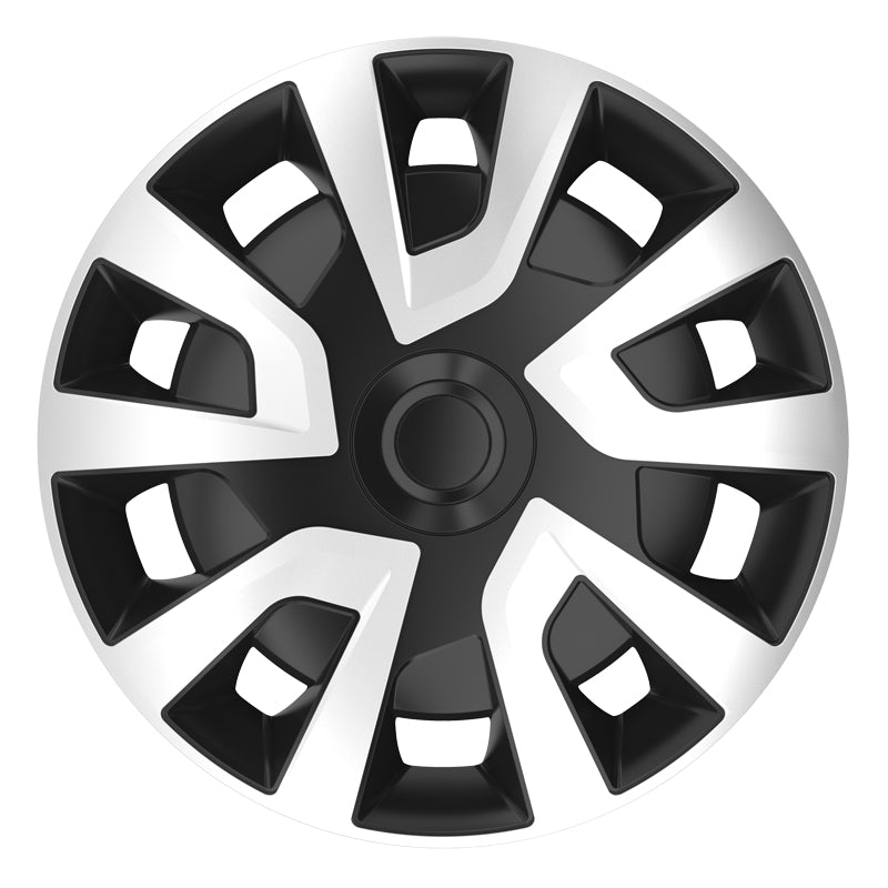 AutoStyle, Tapacubos, 4 unidades, Revo-VAN 15 pulgadas plateado/negro (esférico)