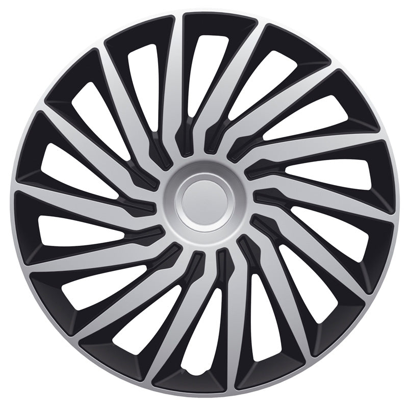AutoStyle, copricerchi, 4 pz, Kendo 15-tommer argento/nero