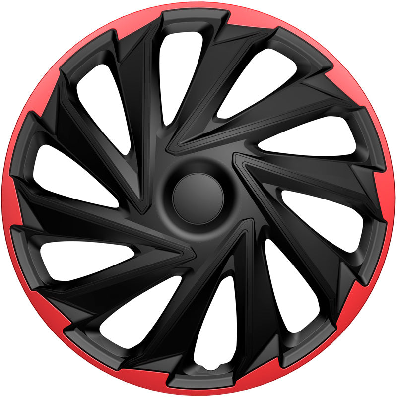 AutoStyle, set copricerchi 'Misano R', Nero/Rosso, 15 pollici, 4 pz.