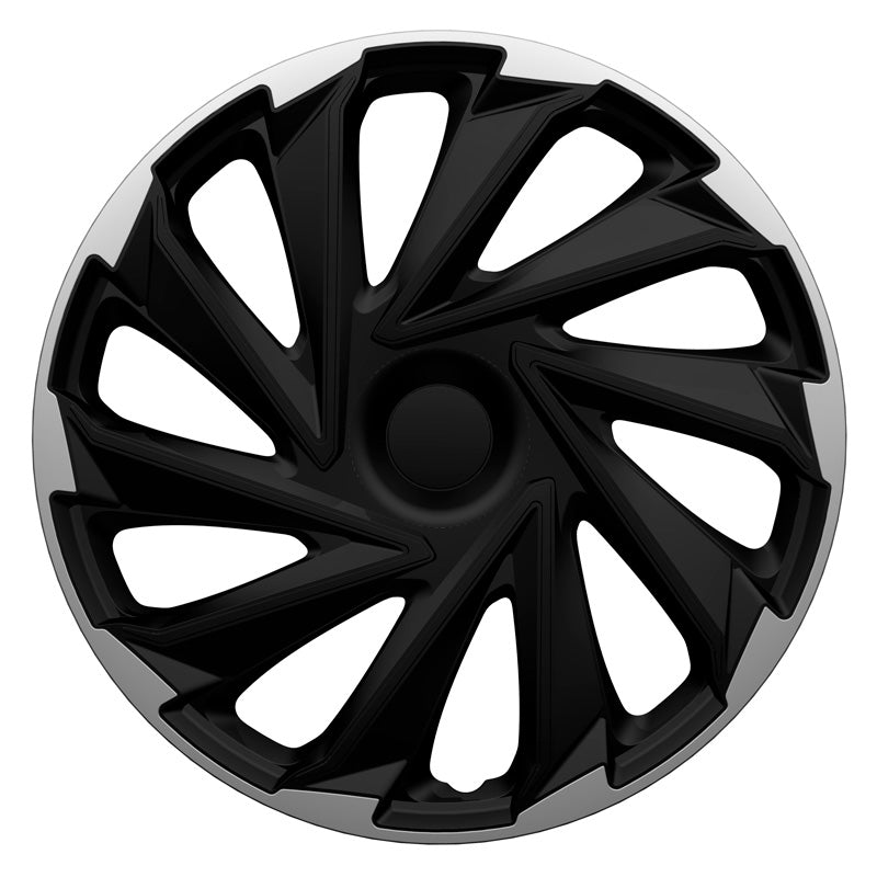 AutoStyle, copricerchi, 4 pz, Misano 15-tommer argento/nero