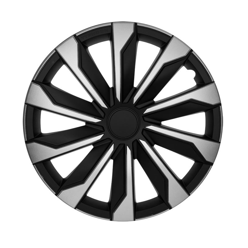 AutoStyle, copricerchi, 4 pezzi, Typhoon 15 pollici argento/nero