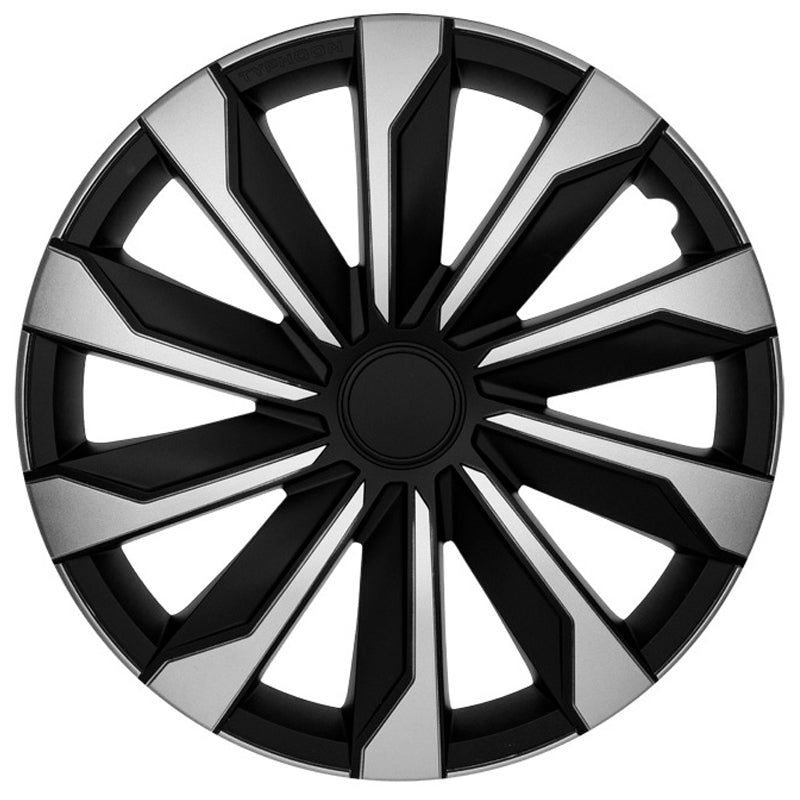 AutoStyle, Copricerchi, 4 pz, Typhoon 17-tommer argento/nero