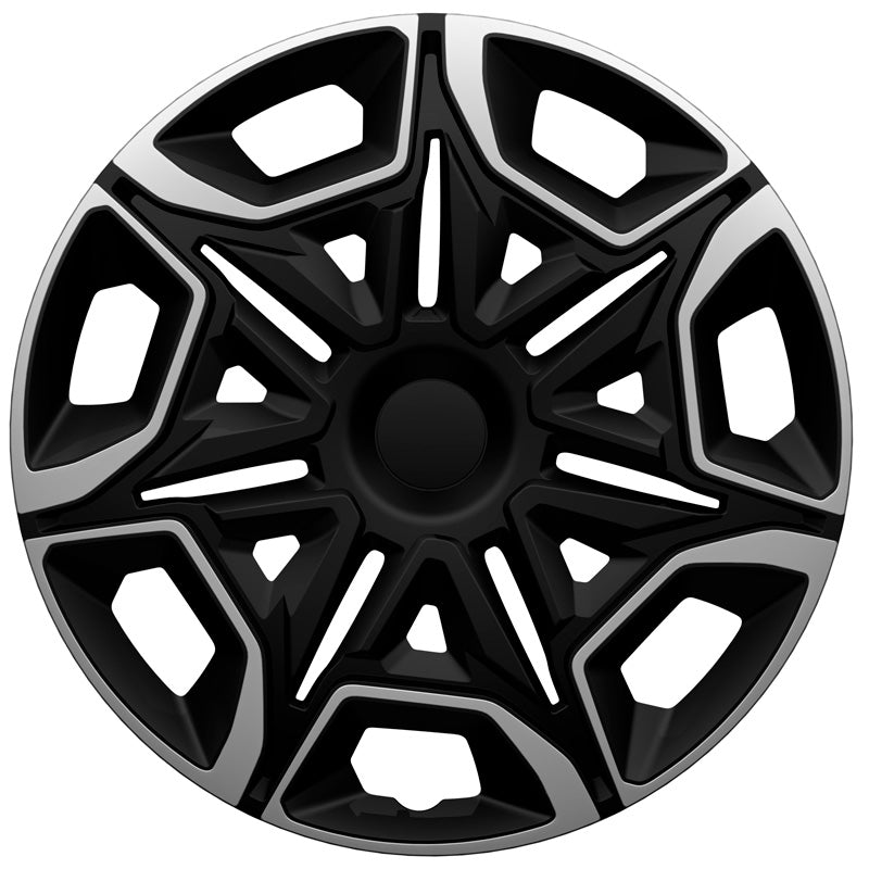 AutoStyle, tapacubos, 4 piezas, Varido 15 pulgadas plata/negro