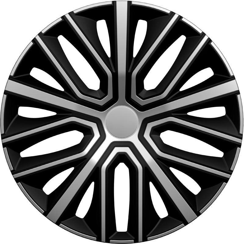 AutoStyle, Poklice, 'Sinus', 14-tommer, Stříbrná/Černá, sada 4 ks