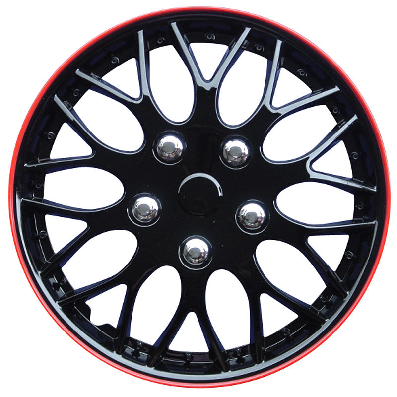 AutoStyle, Kołpaki, 4 szt., Missouri 13-calowe czarny/czerwony rant