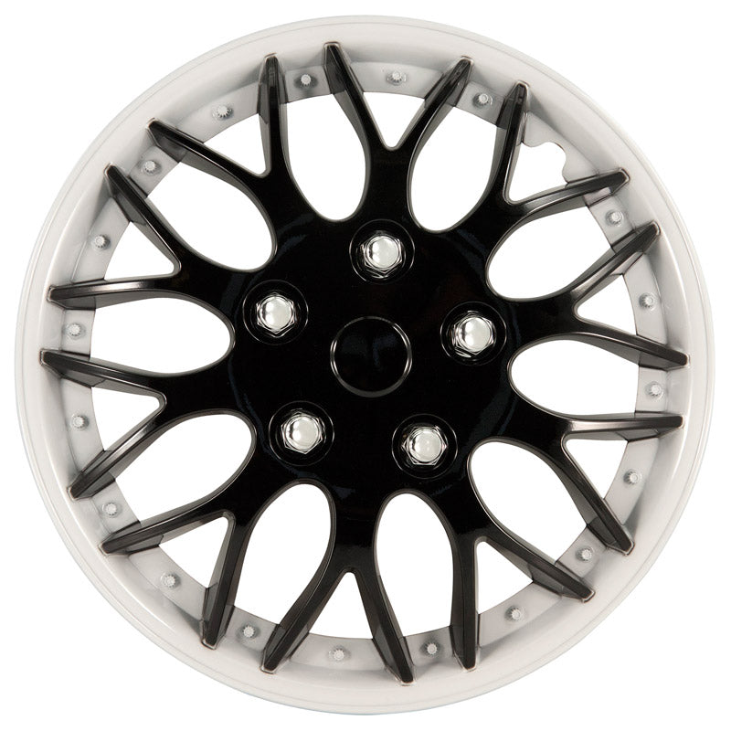 AutoStyle, Hjulkapsler, 4stk, Missouri, 14 tommer, Sort/Hvid