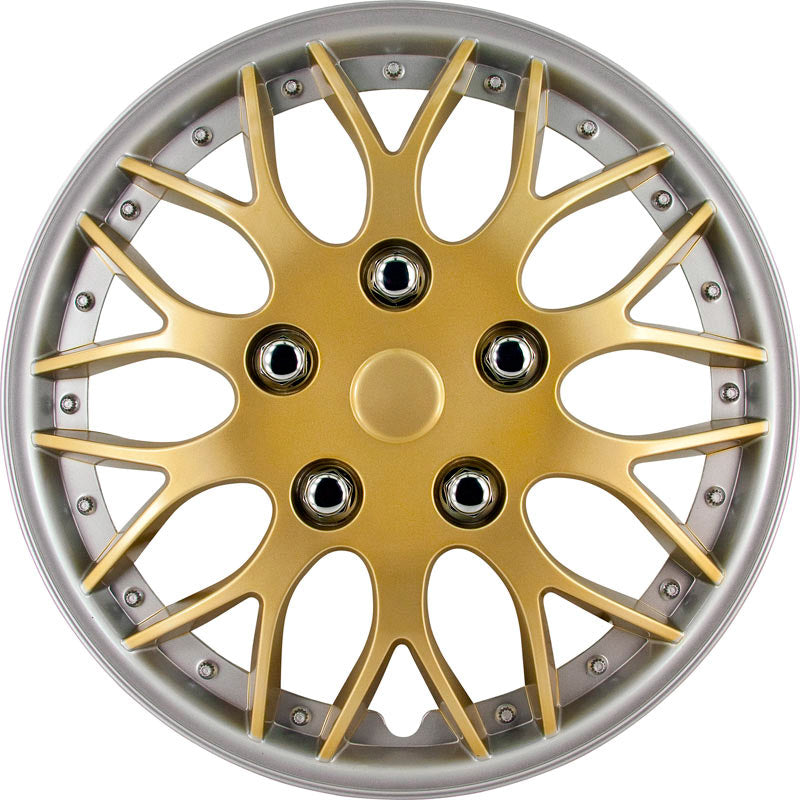 AutoStyle, Tapacubos, 4 uds., Missouri 15 pulgadas gold/silver rim