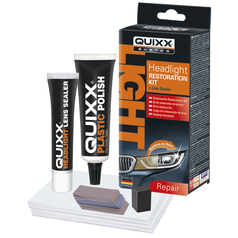 QUIXX, kit di restauro fari - lucidatura e sigillatura professionale