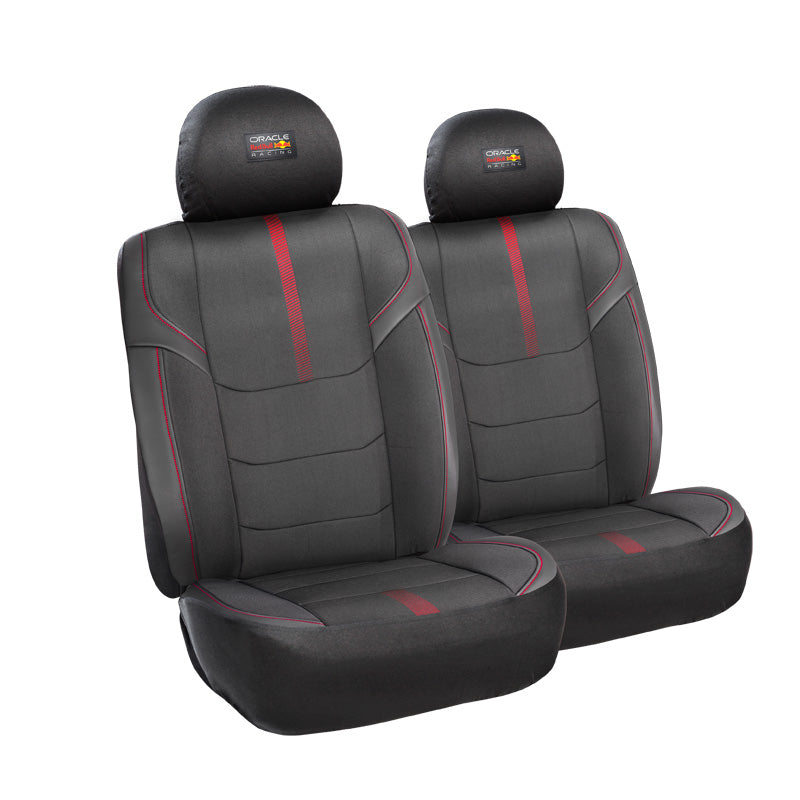 Red Bull Racing, Universele Stoelhoezen Set Pro - 6-delig Set - Zwart/Rood - Geschikt voor Zij-airbags