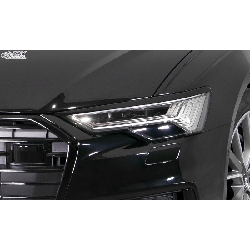 RDX Racedesign, Ciglia fari, compatibile con Audi A6 (C8) Sedan/Avant 2018- (ABS)
