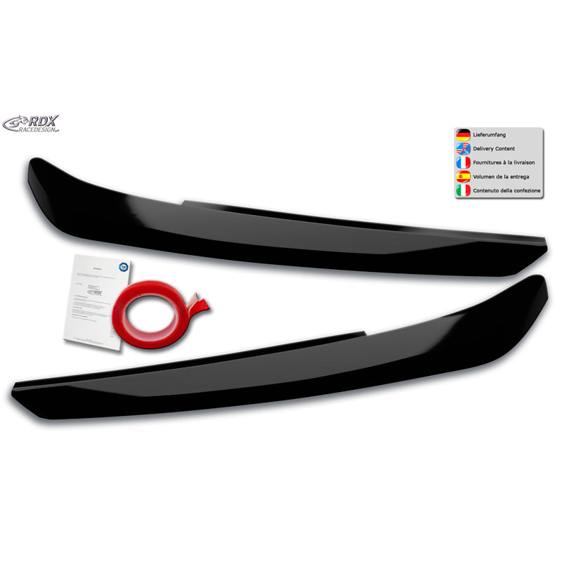RDX Racedesign, Pare-soleil de phares, convient à Audi Q3 (F3) incl. Sportback 2019- (ABS Gloss Black)