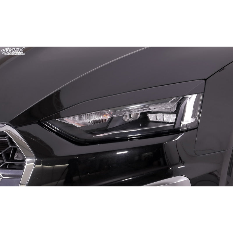 RDX Racedesign, paupières de phares, convient à Audi A5 (F5) 2016-2020 & restylage 2020- (phares LED uniquement, pas pour Matrix-LED) (ABS)