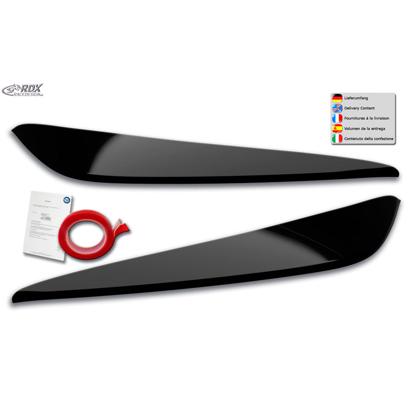 RDX Racedesign, coprifari, compatibile con BMW 1-Series (F40) 2019- (ABS Gloss Black)
