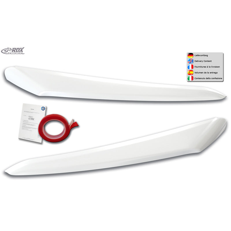 RDX Racedesign, Sopracciglia fari, si adatta a Citroën Jumper, Fiat Ducato, Peugeot Boxer, Opel Movano e Toyota Proace Max, Gloss White, omologato TÜV