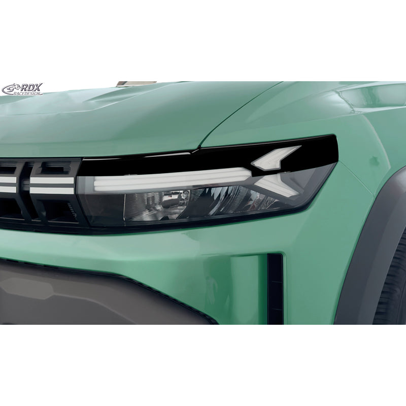 RDX, Øjenskygge, ABS Gloss Black, passer til Dacia Duster III & Dacia Bigster (2024-)