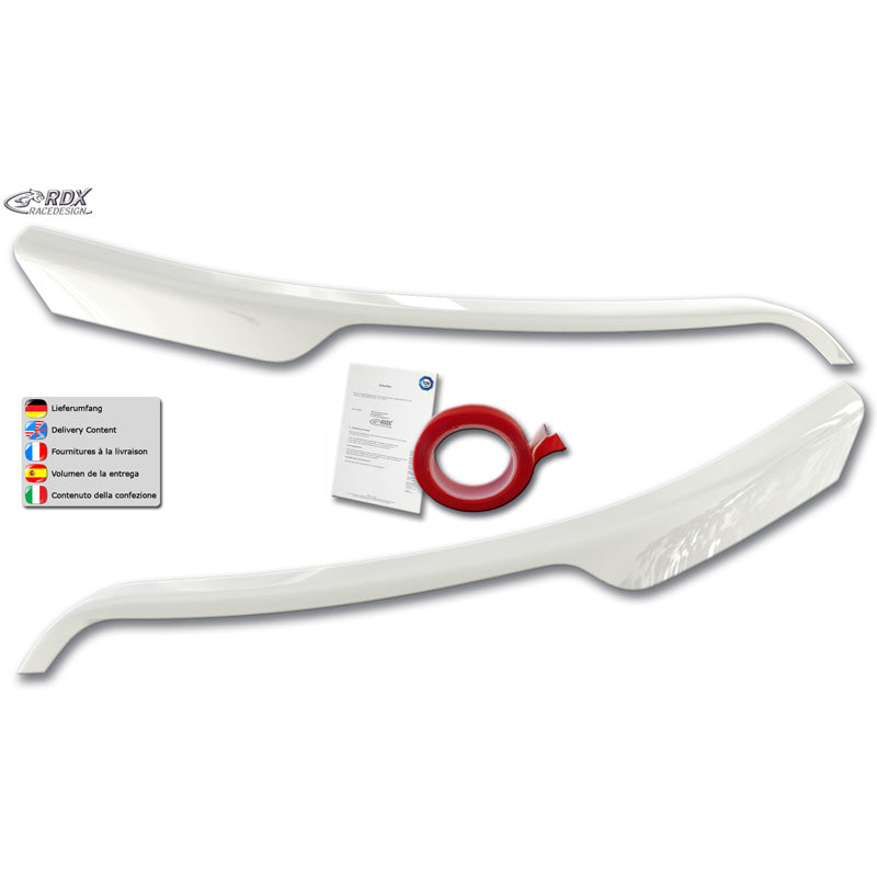 RDX, koplampomlijsting, ABS glanzend wit, passend voor Ford Transit (zilveren halogeenkoplampen) (2014-)