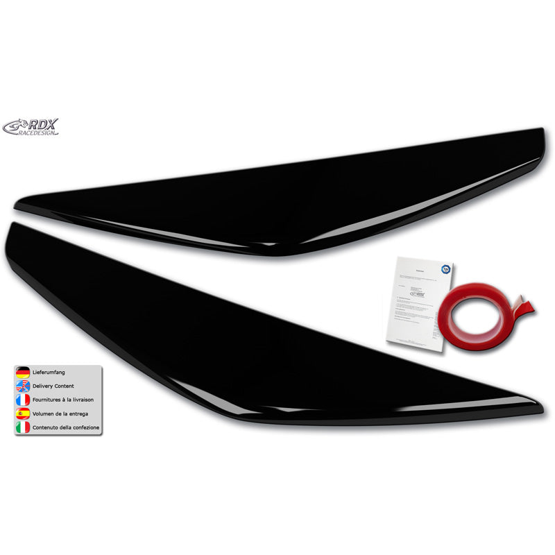 RDX, ceja de faro, ABS negro brillante, compatible con Ford Kuga II (DM2) Facelift (2016-2019)