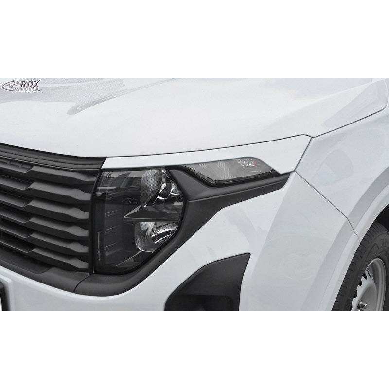 RDX, Sopracciglia fari, ABS Bianco Lucido, adatto a Ford Transit Courier & Tourneo Courier (2023-)