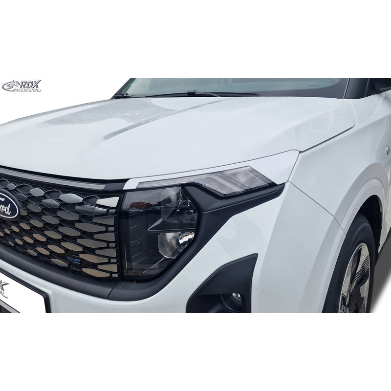 RDX, Sopracciglia fari, ABS Bianco Lucido, adatto a Ford Transit Courier & Tourneo Courier (2023-)