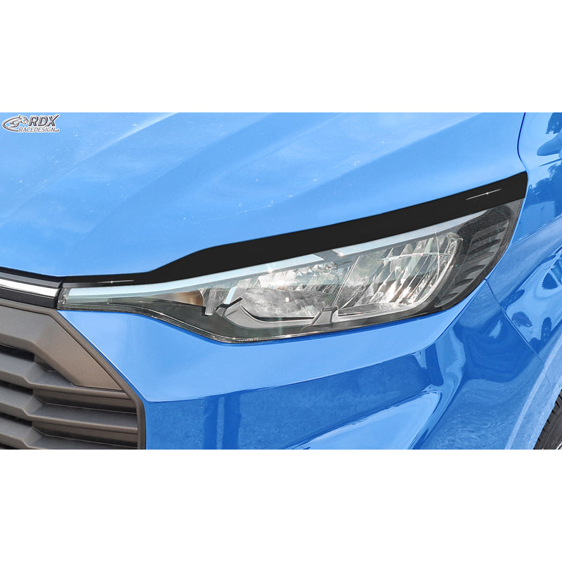 RDX, Cejas de faro, ABS negro brillante, compatible con Ford Transit Custom & Tourneo Custom (V710) (2023-)