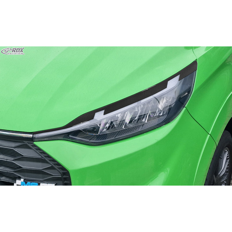 RDX, Paupières de phares, ABS noir brillant, compatible avec Ford Transit Custom & Tourneo Custom (V710) (2023-)