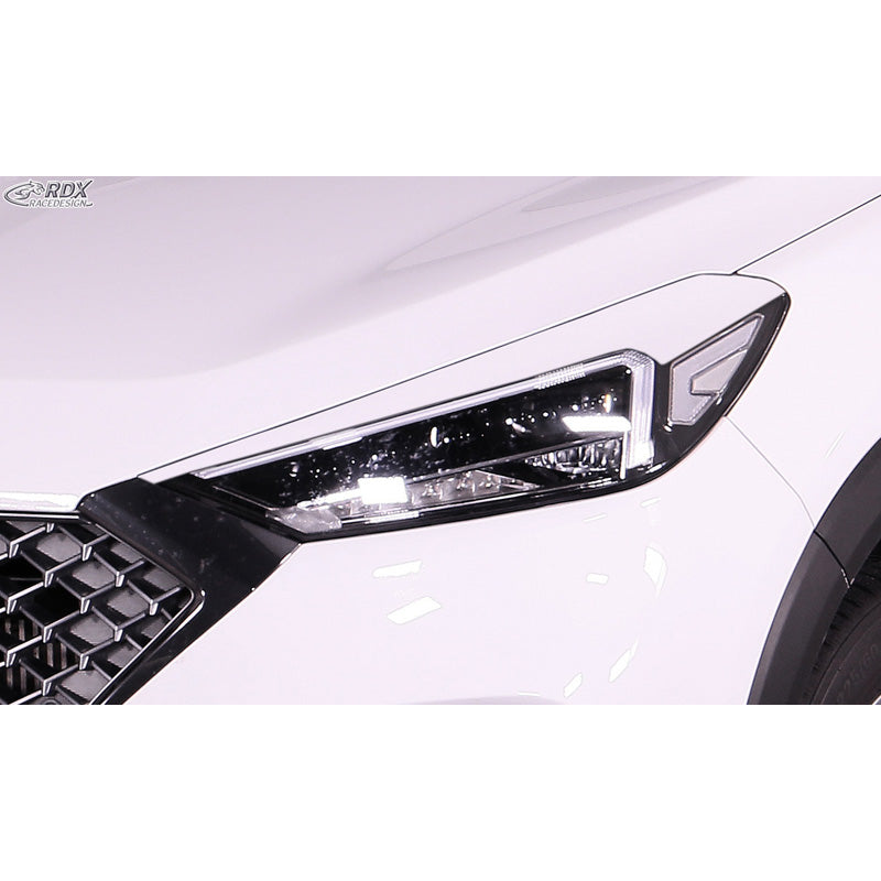 RDX Racedesign, kryty světlometů, pasuje na Hyundai Tucson (TLE) Facelift (pouze LED světlomety) 2018-2020 (ABS)