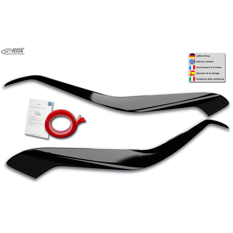 RDX Racedesign, sopracciglia fari, adatte a Kia Sportage 2015-2022 (ABS nero lucido)