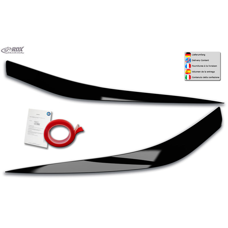RDX Racedesign, cejas de faros, fits Kia Ceed (CD) & ProCeed (CD) 2018- (ABS Gloss Black)