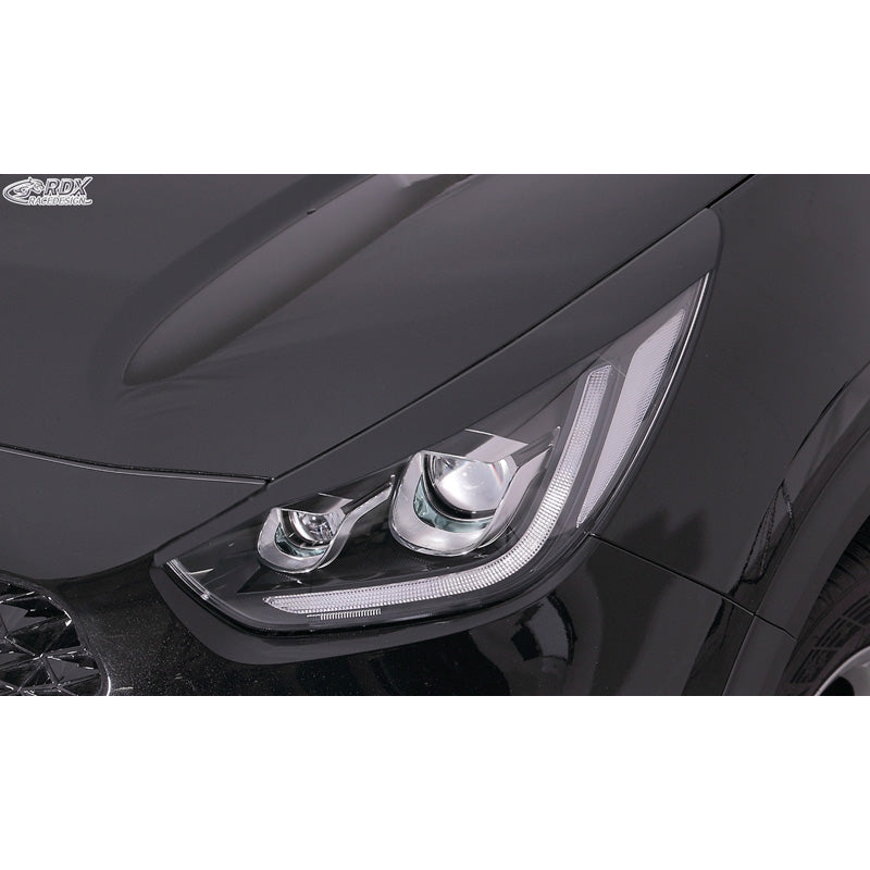RDX Racedesign, kryty světlometů, vhodné pro Kia Niro, e-Niro & Niro Plus (pouze s LED světlomety) 2016-2022 (ABS)