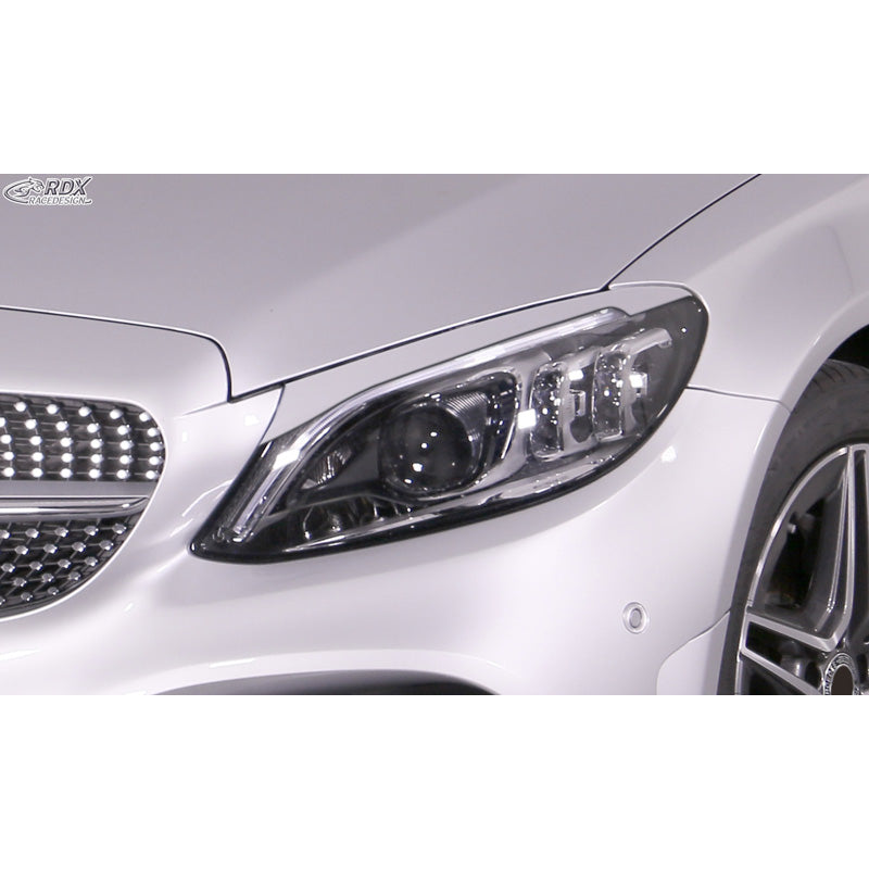 RDX Racedesign, kryty světlometů, pasuje na Mercedes C-Class (W205) Sedan/Estate/Coupé 2014-2021 (ABS)