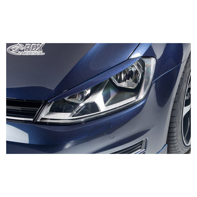 RDX Racedesign, Sopracciglia fari, plastica ABS/PUR, Nero, si adatta a Volkswagen Golf VII (2012-2017)