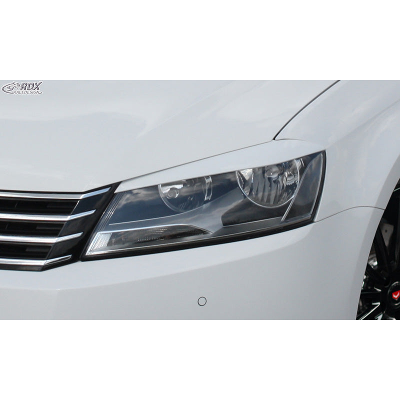 RDX Racedesign, Headlight eyebrows, fits Volkswagen Passat 3C Facelift 2011-2014 (ABS)